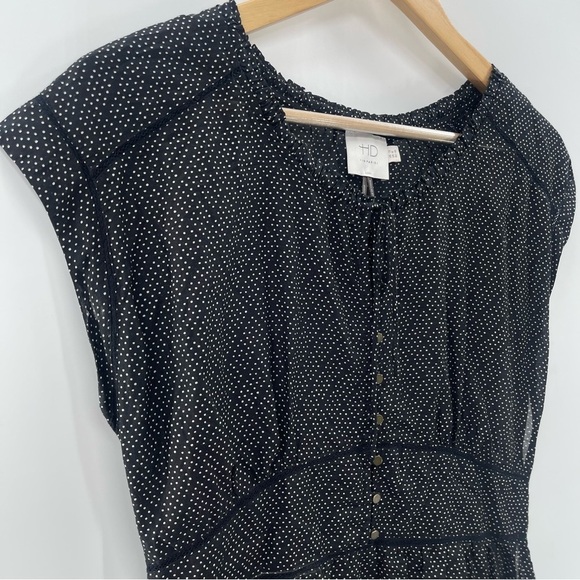 Anthologie HD in Paris Polka Dot Retro Style Button & Tie Blouse Size 8 - Picture 3 of 11
